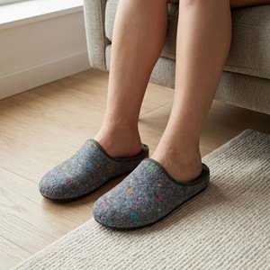 Muya Missy Anatomik Taban Kışlık Kadın Ev Terliği - Gri - 40