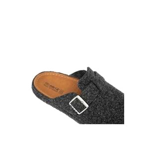 Muya Ranta Ortopedik Taban Kışlık Erkek Ev Terliği - Füme - 40