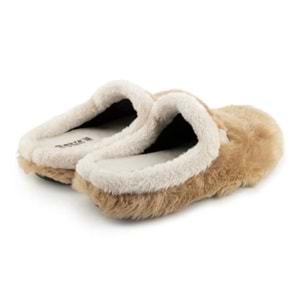 Muya Kraska Ortopedik Taban Kapalı Kışlık Kadın Ev Terliği - Bej - 40