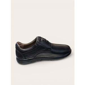 Kristal Dim.255 Tam Ortopedik Geniş Kalıp İçi Dışı Hakiki Deri Erkek Ayakkabı - Siyah - 40