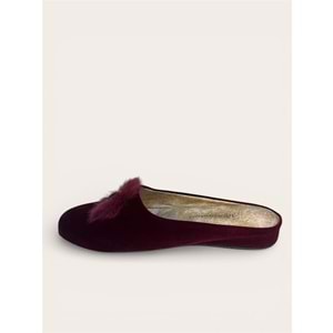 Kristal Anatomik Taban Şık Kadın Ev Terliği - Bordo - 40