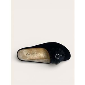 Kristal Anatomik Taban Şık Kadın Ev Terliği - Siyah - 37