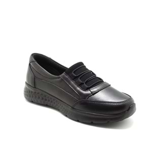 Forex 1211 Tam Ortopedik İçi Dışı Hakiki Deri Ekstra Hafif Kadın Ayakkabı - Siyah - 40