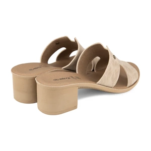 Muya İliyonse Tam Ortopedik Ökceli Kadın Terlik - Krem - 40