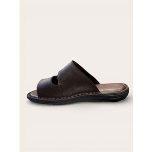 Kristal Kr.336 Tam Ortopedik Cırtlı Erkek Terlik - Kristal - Kr.336 - Kahverengi - 40