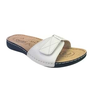 Carla Verde Tam Ortopedik Cırtlı Kadın Terlik - Carla Verde - 5755.56 - Bej - 40