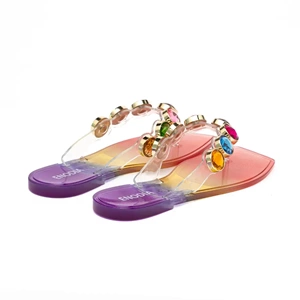 Kristal En-J9001 Kadın Yazlık Parmak Arası Terlik Kaymaz Taban Plaj Havuz Deniz Terliği - Kristal - En-J9001 - Gökkuşağı - 36