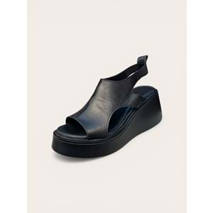 Kristal Bel.1719 Hakiki Deri Kadın Sandalet - Kristal - Bel.1719 - Siyah - 40