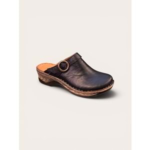 Bio.1179 Tam Ortopedik İçi Dışı Deri Önü Kapalı Kadın Terlik - Kristal - Bio.1179 - Siyah - 36
