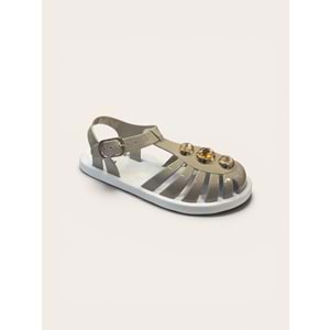 Kristal E.J-9006-1 Tam Ortopedik Önü Kapalı Plaj Sandaleti - Kristal - En.J-9006-1 - Vizon - 40