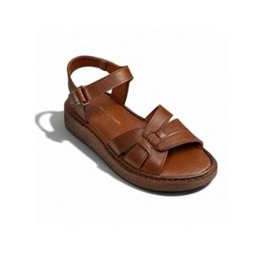 Kristal Mtf.11 Tam Ortopedik Hakiki Deri Kadın Sandalet - Taba - 40