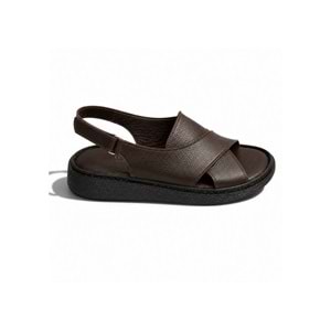 Kristal Mtf.12 Tam Ortopedik Hakiki Deri Kadın Sandalet - Kahverengi - 40