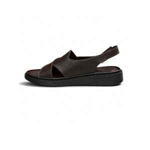 Kristal Mtf.12 Tam Ortopedik Hakiki Deri Kadın Sandalet - Kahverengi - 40