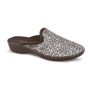 Ceyo Ramona-27 Tam Ortopedik Leoparlı Kadın Kışlık Terlik - Leopar - 40