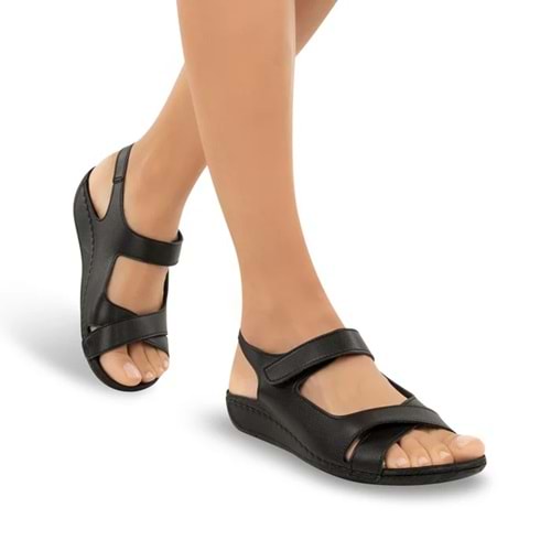 Muya Alula Anatomik Taban Hafif Kadın Sandalet - Siyah - 38