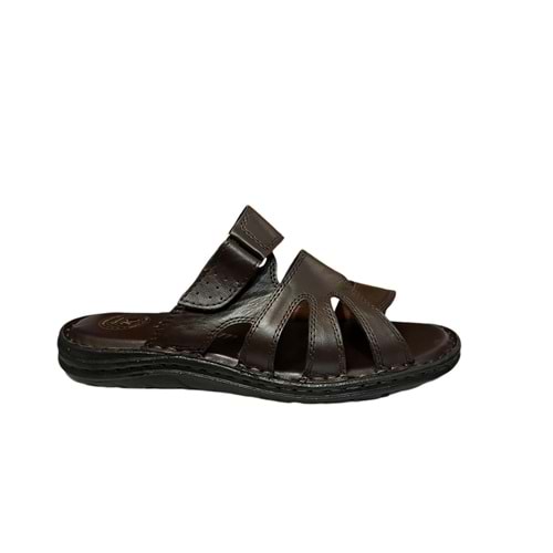 Kristal Kr.95 Anatomik Taban Hakiki Deri Erkek Terlik - Kahverengi - 43
