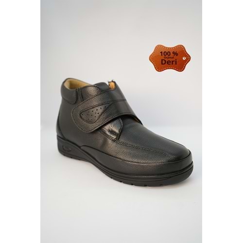 Kristal Dr.221 Tam Ortopedik Hakiki Deri Cırtlı Geniş Kalıp Kadın Bot - Siyah - 37