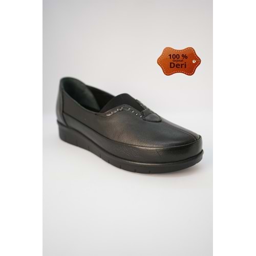 Kristal Mr.07 Tam Ortopedik İçi Dışı Hakiki Deri Kadın Ayakkabı - Siyah - 40