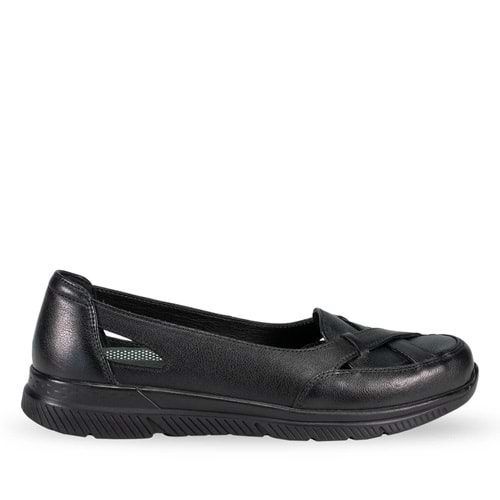 Forelli Anya Tam Ortopedik Hakiki Deri Kadın Yazlık Ayakkabı - Siyah - 37