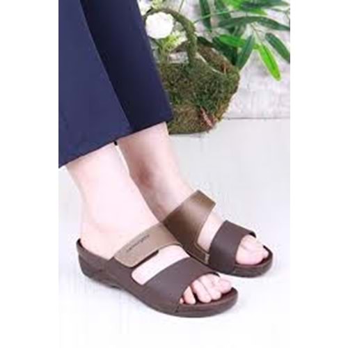 Ceyo Venedik-15 Tam Ortopedik Kadın Terlik - Kahverengi - 38