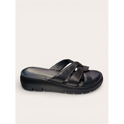 Kristal İrm.03 İçi Dışı Hakiki Deri Kadın Terlik - Siyah - 40