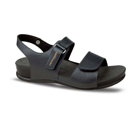 Ceyo Oliva-11 Tam Ortopedik Kadın Sandalet - Siyah - 40