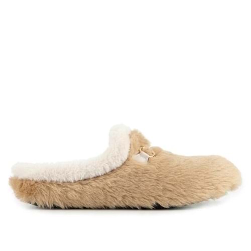 Muya Kraska Ortopedik Taban Kapalı Kışlık Kadın Ev Terliği - Bej - 36