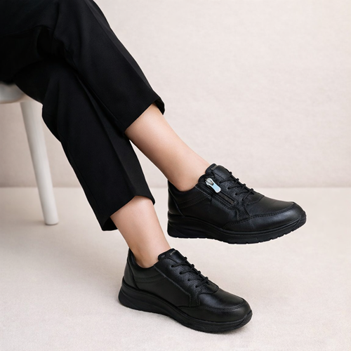 Kristal Dr.274 Tam Ortopedik Hakiki Deri Kadın Ayakkabı - Siyah - 40