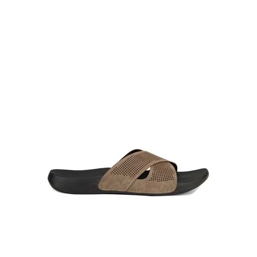 Muya Hawdd Ortopedik Capraz Erkek Terlik - Vizon - 40