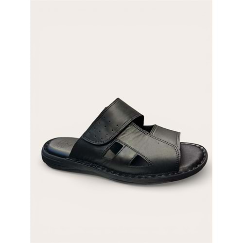 Kristal Kr.336 Tam Ortopedik Cırtlı Erkek Terlik - Kristal - Kr.336 - Siyah - 41