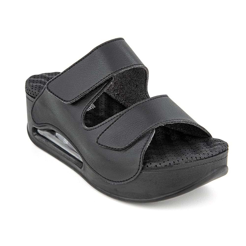 Muya Eos Aır Max Tabanlı Çift Bantlı Cırtlı Kadın Terlik - Eos - Siyah - 37