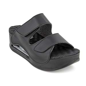 Muya Eos Aır Max Tabanlı Çift Bantlı Cırtlı Kadın Terlik - Eos - Siyah - 37