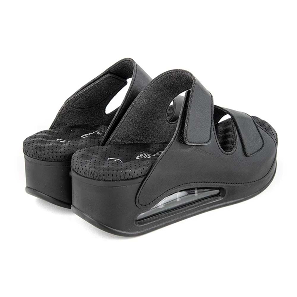 Muya Eos Aır Max Tabanlı Çift Bantlı Cırtlı Kadın Terlik - Eos - Siyah - 37