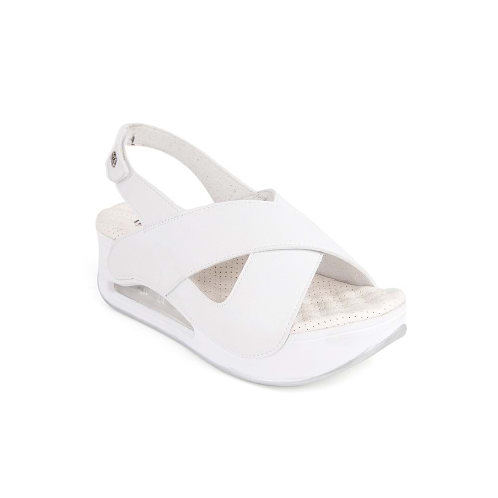 Muya Assos Air Tabanlı Anatomik Kadın Sandalet - Beyaz - 37