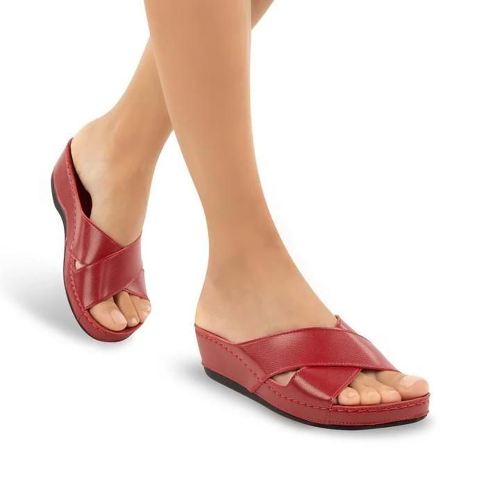 Muya Active Anatomik Taban Jel Destekli Kadın Terlik - Kırmızı - 40