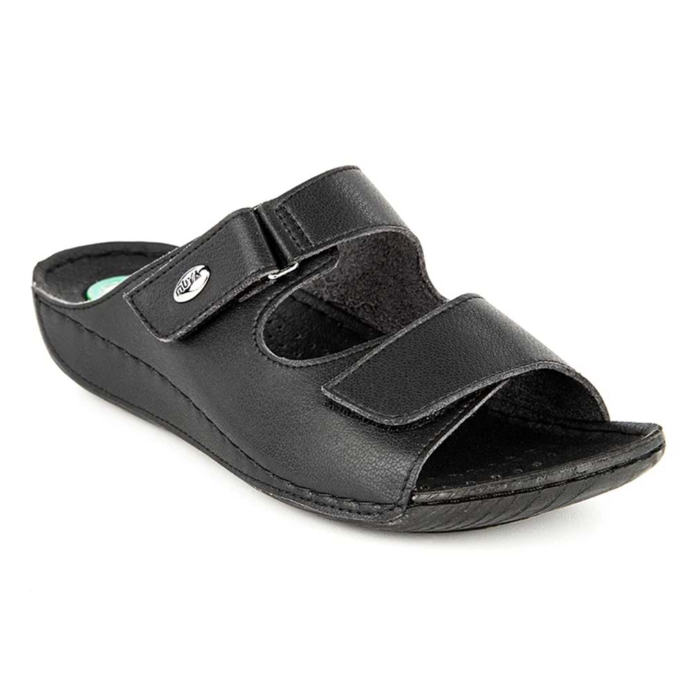 Muya Sigma Anatomik Taban Çift Bantlı Kadın Terlik - Siyah - 35