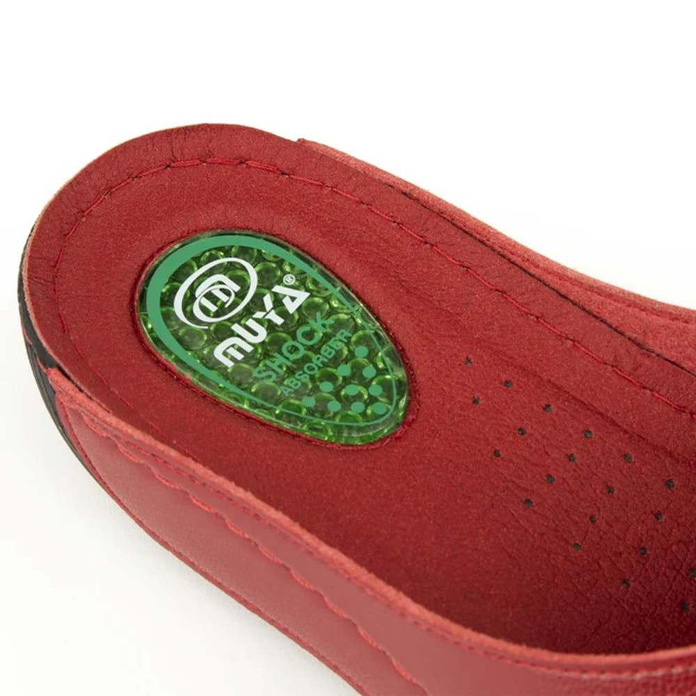 Muya Cyrus Anatomik Tabanlı Topuk Dikeni Jelli Kadın Terlik - Kırmızı - 40