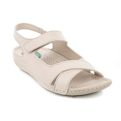 Muya Capella Anatomik Taban Jel Destekli Hafif Kadın Sandalet - Full Krem - 36