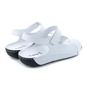 Muya Alula Anatomik Taban Hafif Kadın Sandalet - Beyaz-Siyah - 36