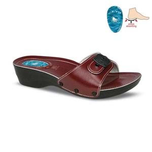 Ceyo Minelli Topuklu-2 Klasik Tam Ortopedik Jel Destekli Kadın Terlik - Kırmızı - 35