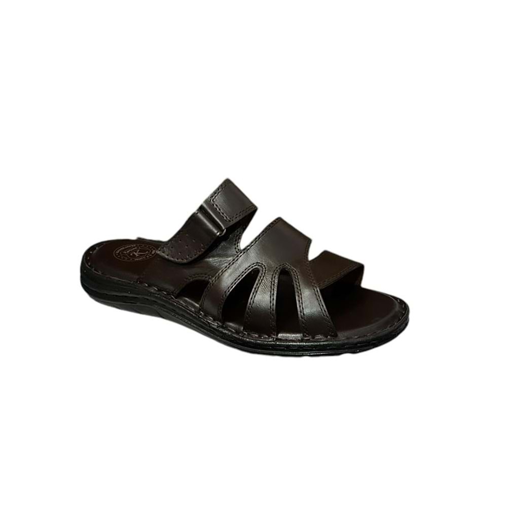 Kristal Kr.95 Anatomik Taban Hakiki Deri Erkek Terlik - Kahverengi - 43