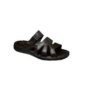 Kristal Kr.95 Anatomik Taban Hakiki Deri Erkek Terlik - Kahverengi - 43