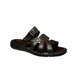 Kristal Kr.95 Anatomik Taban Hakiki Deri Erkek Terlik - Kahverengi - 43