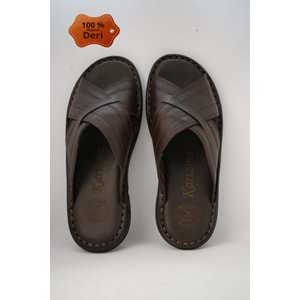 Kristal Kr.97 Anatomik Taban Hakiki Deri Erkek Terlik - Kr.97 - Kahverengi - 40