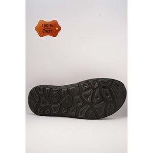 Kristal Kr.97 Anatomik Taban Hakiki Deri Erkek Terlik - Siyah - 40
