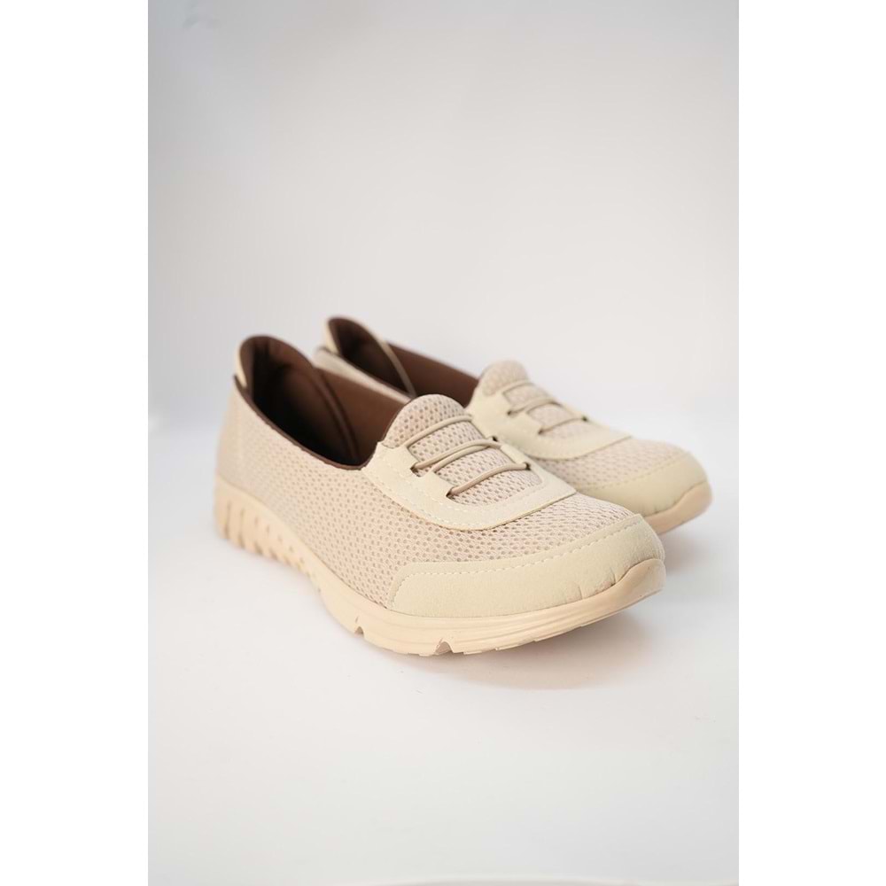 Kristal Kr.46 Anatomik Memory Taban Lastikli Kadın Ayakkabı - Bej - 37