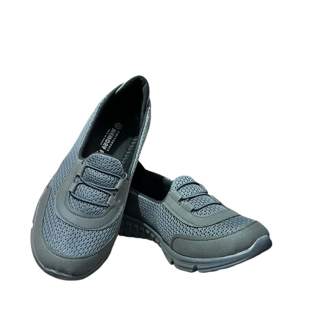 Kristal Kr.46 Anatomik Memory Taban Lastikli Kadın Ayakkabı - Füme - 36