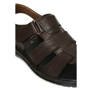 Polaris Anatomik Hakiki Deri Erkek Sandalet - 170007.M 4FX - Kahverengi - 45