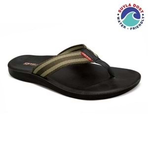 Ceyo 6100-13 (40-46) Tam Ortopedik Parmak Arası Erkek Terlik - Haki - 40