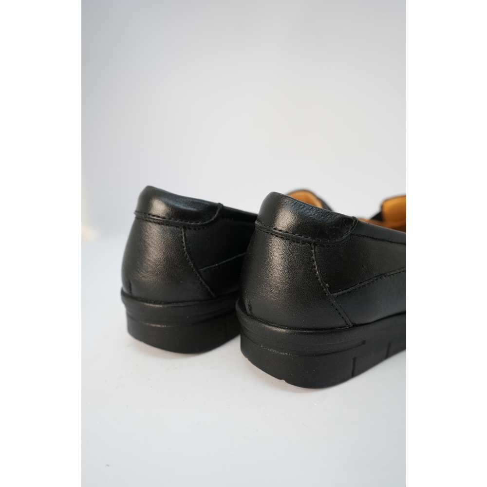 Kristal Dr.241 Anatomik Taban İçi Dışı Hakiki Deri Kemik Çıkıntısı İçin Makosenli Kadın Ayakkabı - Siyah - 40